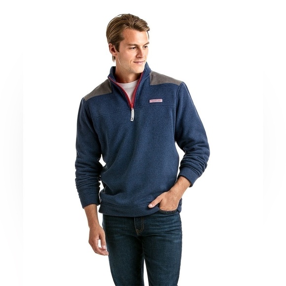 VINEYARD VINES Men’s Cord Shoulder Jersey Sherpa Shirt - Picture 1 of 7